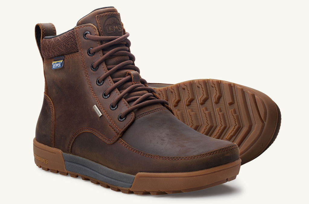 Lems Boots Waterproof Men\'s Boulder Summit Dark Brown | WTO6573RC