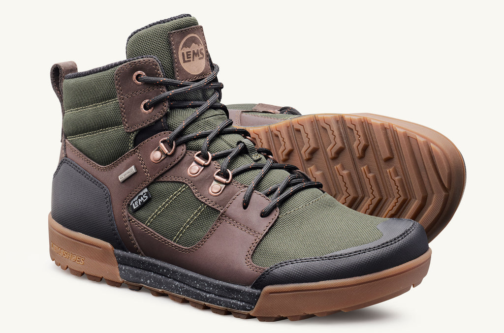Lems Boots Waterproof Women\'s Outlander Olive Brown | WBZ634YX