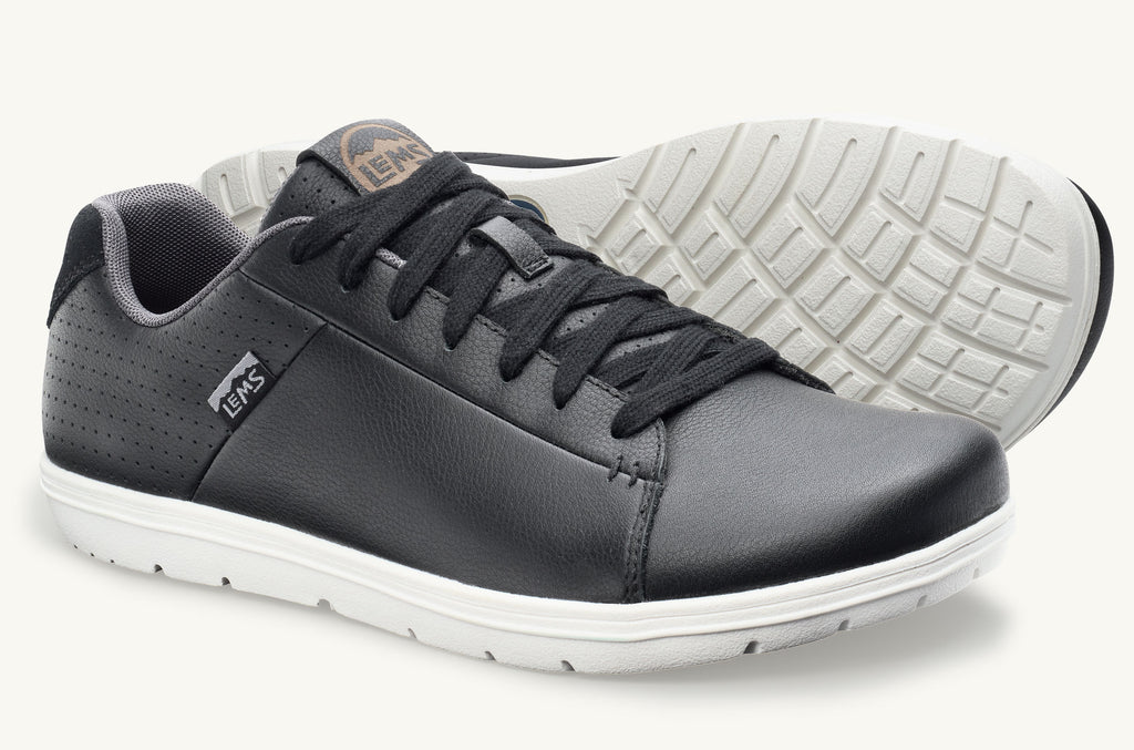 Lems Lace Up Shoes Men\'s Kourt Black | DSV789DN
