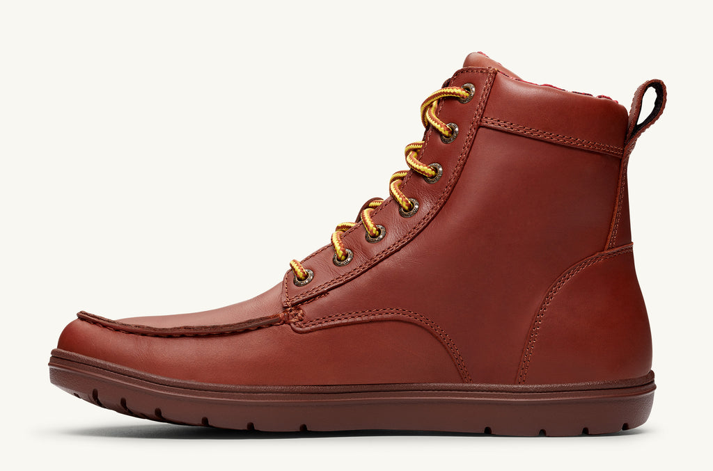 Lems Leather Boots Men's Boulder Dark Red | KCJ2860UG