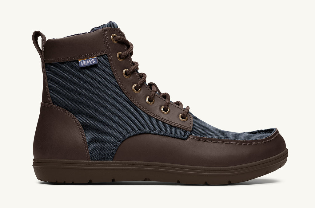 Lems Nylon Boots Men's Boulder Navy Brown | GRW2430TA