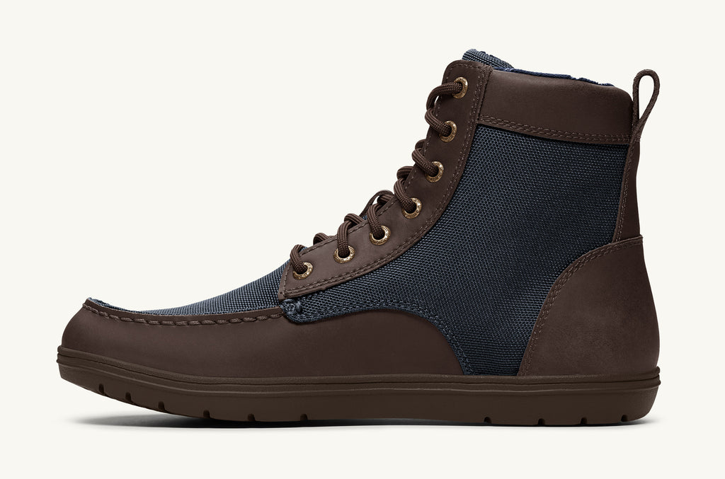 Lems Nylon Boots Men's Boulder Navy Brown | GRW2430TA