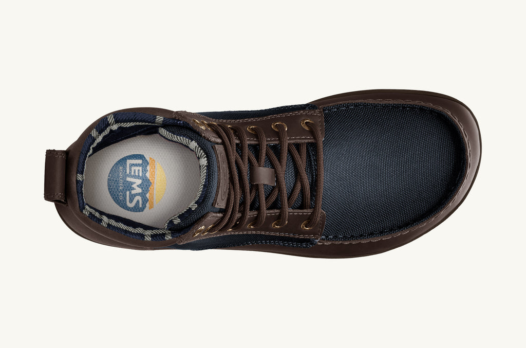 Lems Nylon Boots Men's Boulder Navy Brown | GRW2430TA