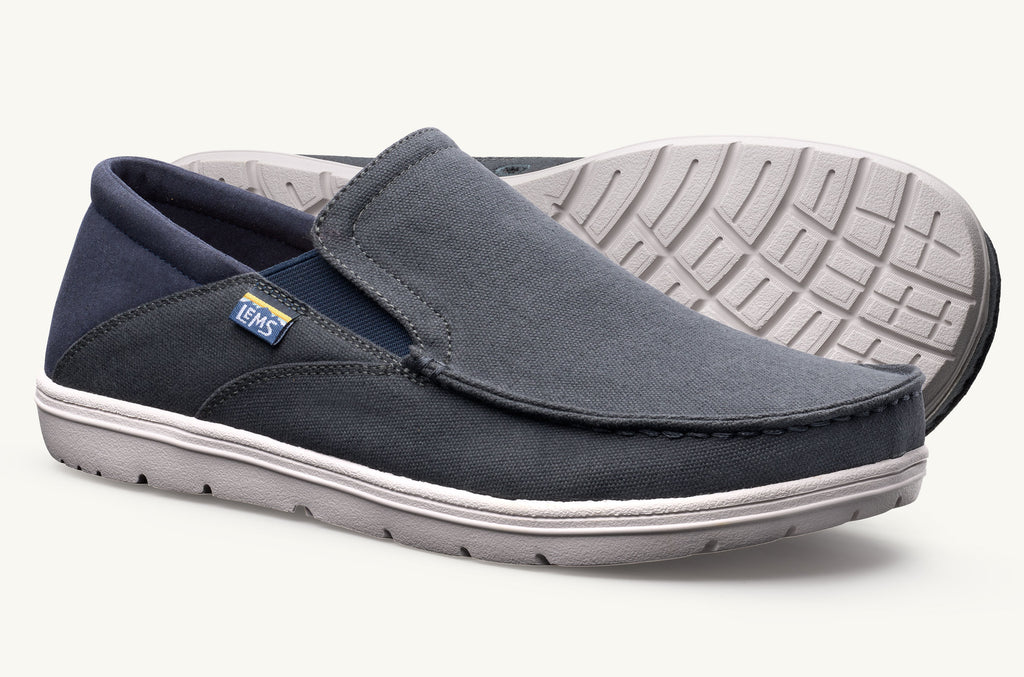 Lems Slip On Shoes Men\'s Drifter Grey Navy | HSM369TG